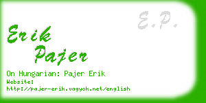 erik pajer business card